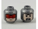 Part No: 3626pb2344  Name: Minifigure, Head Dual Sided Balaclava with Light Nougat Face, Red Goggles / Angry with Open Mouth Pattern