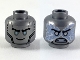 Part No: 3626pb2447  Name: Minifigure, Head Dual Sided Black Eyebrows, Silver Eyes, Smile / Silver Pupils, Energy, Angry Pattern (Zane)
