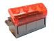 Part No: 4738ac02  Name: Container, Treasure Chest with Slots in Back and Trans-Neon Orange Thick Hinge Curved Lid (4738a / 4739a)