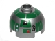 Part No: 553pb014  Name: Brick, Round 2 x 2 Dome Top with Green Pattern (R3-D5)