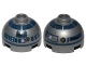 Part No: 553pb017b  Name: Brick, Round 2 x 2 Dome Top with Lavender Dots, Small Receptor and Dark Blue Pattern (R2-D2)