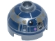 Part No: 553pb061  Name: Brick, Round 2 x 2 Dome Top with Dark Pink Dots, Dark Tan Dirt Stains without Dirt Stains on Top Panels Pattern (R2-D2)