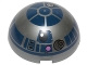 Part No: 86500pb04  Name: Cylinder Hemisphere 4 x 4 with R2-D2 Astromech Droid Pattern