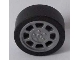 Part No: 93593c01  Name: Wheel 11mm D. x 6mm with 8 Spokes with Black Tire 14mm D. x 6mm Solid Smooth (93593 / 50945)