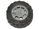 Part No: 93593c02  Name: Wheel 11mm D. x 6mm with 8 Spokes with Black Tire 17.5mm D. x 6mm with Shallow Staggered Treads - Band Around Center of Tread  (93593 / 92409)
