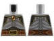 Part No: 973pb5656  Name: Torso Armor Breast Plate with Gold Trim over Silver Chain Mail, Brooch, Reddish Brown Belt with Buckle, Straps and Ring on Back Pattern