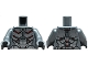 Part No: 973pb5990c01  Name: Torso Robot Armor with Silver Panels with Dark Bluish Gray and Red Trim Pattern / Flat Silver Arms / Flat Silver Hands