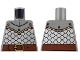 Part No: 973pb6134  Name: Torso Silver Armor, Reddish Brown Belt with Gold Buckle, Panel with 3 Rivets Pattern
