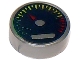 Part No: 98138pb010  Name: Tile, Round 1 x 1 with Black Gauge with Red Pointer and Green, Yellow, and Red Tick Marks Pattern