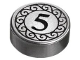 Part No: 98138pb023  Name: Tile, Round 1 x 1 with Black Number 5 Coin Pattern