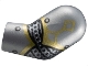 Part No: 981pb378  Name: Arm, Left with Armor Plates, Dark Silver Chain Mail, Gold Trim and Black Rivets Pattern