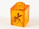 Part No: 3005pb041  Name: Brick 1 x 1 with Yellow Streaks and Black Mosquito in Amber Pattern