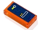 Part No: 3069pb1475  Name: Tile 1 x 2 with Dark Blue Gaming Console Panel with Lime Sliding Knob, Yellow Buttons and White Rectangular Slot on Dark Blue Background Pattern (Sticker) - Set 41748