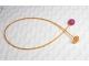 Part No: 46859  Name: Clikits Cord, Jelly String 240mm with 1 Trans-Dark Pink Cap Side Attachment and 1 Trans-Light Orange Cap Top Attachment