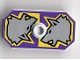 Part No: 48494pb01  Name: Minifigure, Shield Octagonal Long with Stud with Knights Kingdom Danju Wolf Pattern (Printed Version)