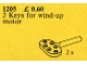 Lot ID: 239656659  Set No: 1205  Name: Keys for Wind-Up Motor