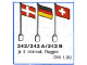 Set No: 242A  Name: International Flags - Italy, Switzerland, Belgium, Germany, Netherlands