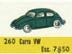 Set No: 260  Name: 1:87 VW Beetle