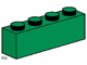 Set No: 3471  Name: 1 x 4 Dark Green Bricks