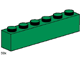 Set No: 3476  Name: 1 x 6 Dark Green Bricks