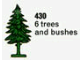 Set No: 430  Name: Six Trees and Bushes (The Building Toy)
