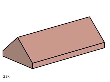 10007-1 2 x 4 Sand Red Ridge Roof Tiles Steep Slope