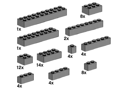 10146-1 Assorted Dark Gray Bricks Logo