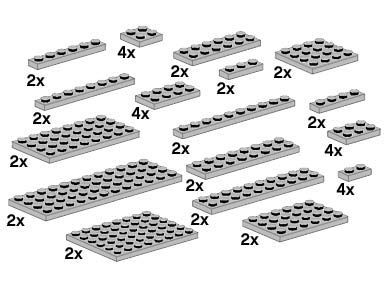 10148-1 Assorted Light Gray Plates