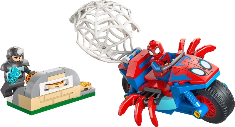 Spidey on his Motorcycle vs. Rhino