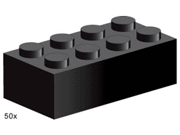 3458-1 2 x 4 Black Bricks