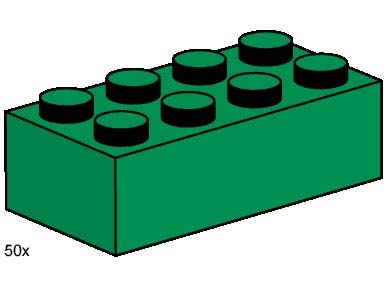 3461-1 2 x 4 Dark Green Bricks