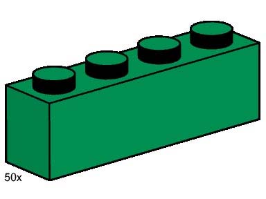 3471-1 1 x 4 Dark Green Bricks