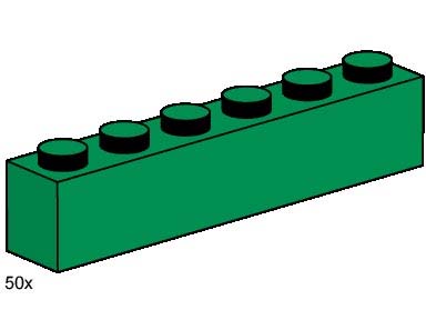 3476-1 1 x 6 Dark Green Bricks