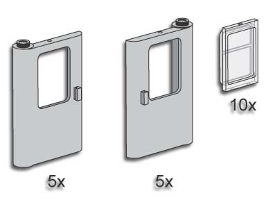 3735-1 Grey Train Doors with Panes