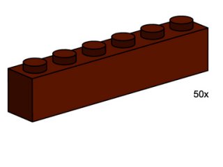 3752-1 1 x 6 Brown Bricks