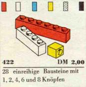 422-1 1 x 1, 1 x 2, 1 x 4, 1 x 6, 1 x 8 Bricks