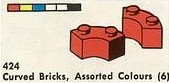 424-1 Curved Bricks, Assorted Colours (6)