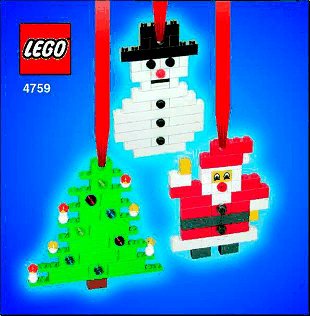 4759-1 Three Christmas Decorations - Santa, Tree and Snowman