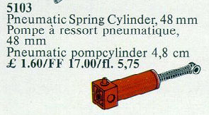 5103-1 Pneumatic Spring Cylinder, 48mm, Red