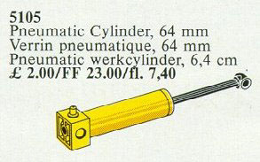 5105-1 Pneumatic Cylinder, 64mm, Yellow