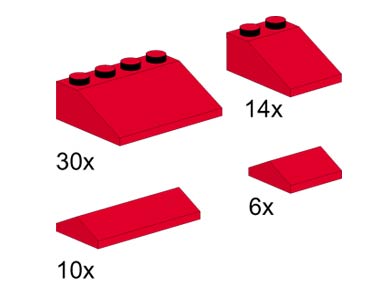 5152-1 Roof Bricks, Red, 25 Degrees