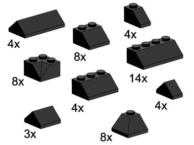 5216-1 Roof Bricks Assorted, Black