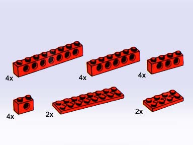 5249-1 Beams and Plates with Holes, Red