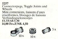 5257-1 Connector Pegs, Toggle Joints, Wheels