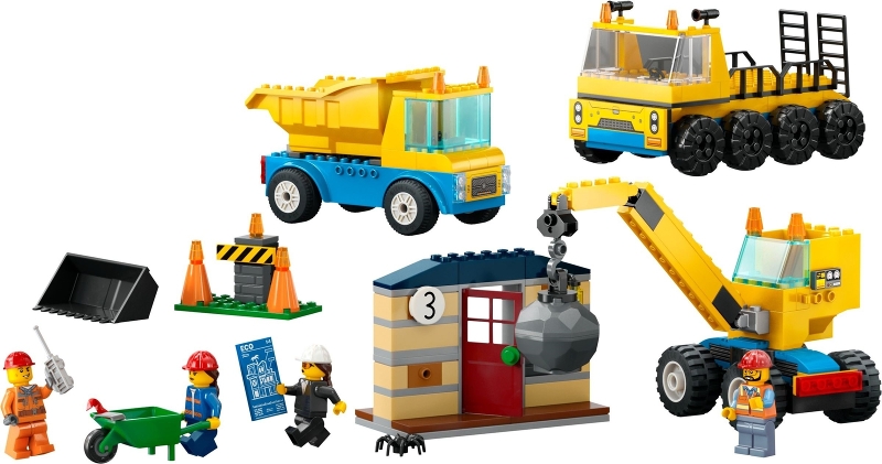 LEGO set: 60391-1, Construction Trucks and Wrecking Ball Crane