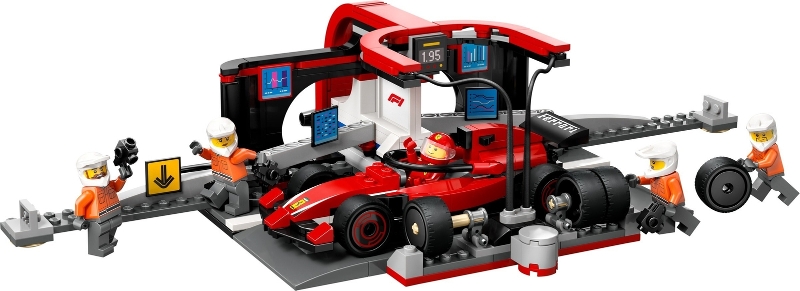 LEGO set: 60443-1, F1 Pit Stop & Pit Crew with Ferrari Car