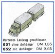 652-1 1:87 Mercedes Truck/Trailer