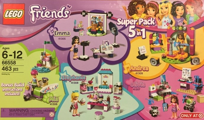 66558-1 Friends Super Pack 5 in 1 (41305, 41306, 41307, 41308, 41309)