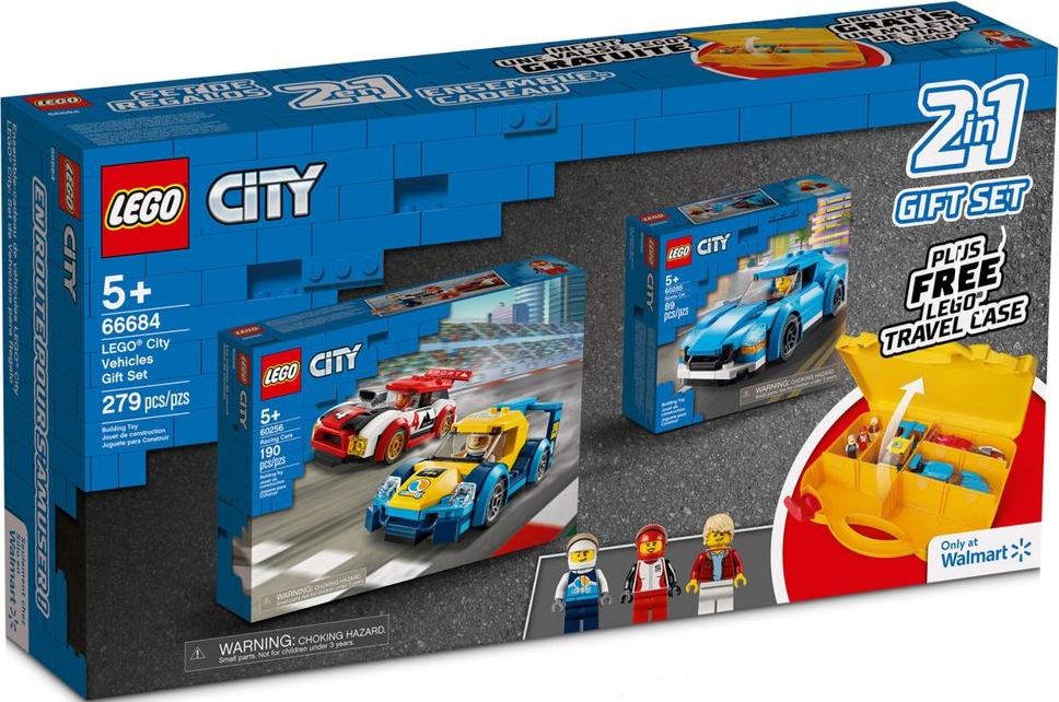 66684-1 City Vehicles Gift Set 2 in 1 with Free Storage Case (60256, 60285)