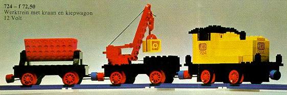 724-1 12V Diesel Locomotive with Crane and Tipper Wagon